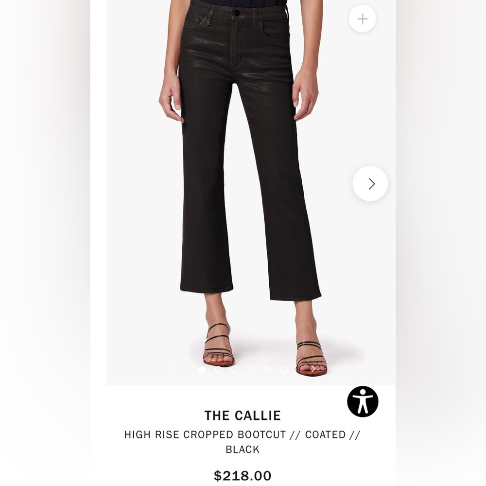 Joe jeans shiny high rise cropped boot pants